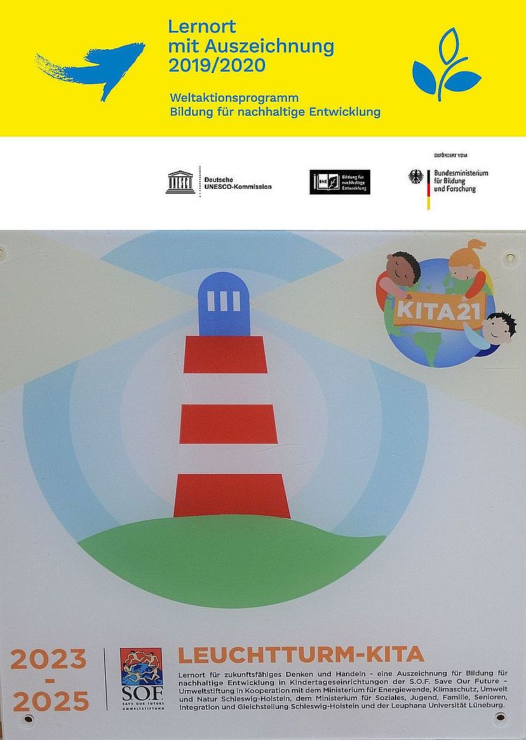 BNE und Leuchtturm Auszeichnungen als BNE-Lernort und Leuchturmkita